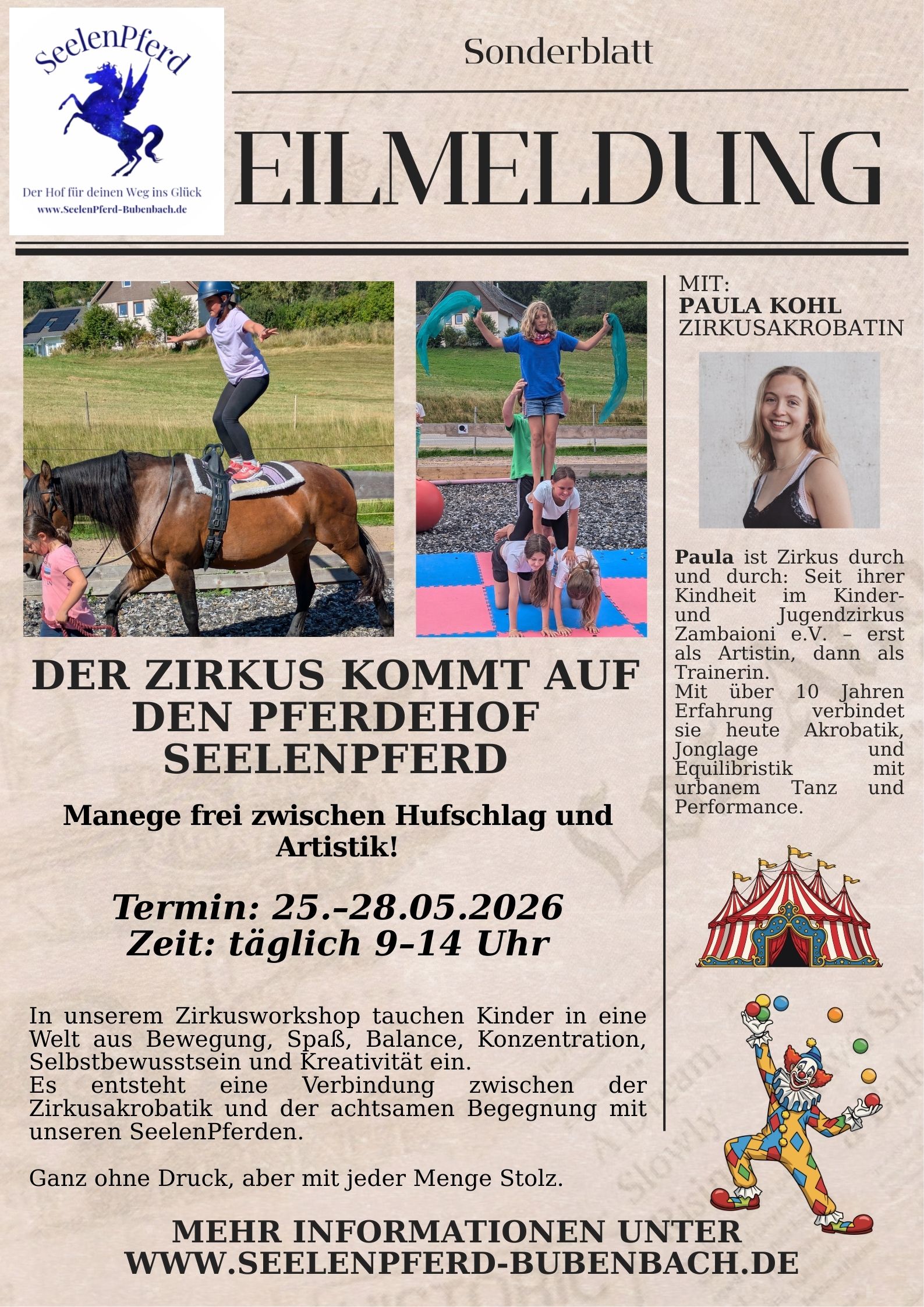 Zirkusworkshop 2026 SeelenPferd